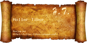 Holler Tibor névjegykártya